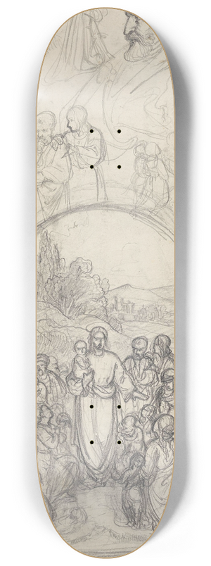 Adolph Tidemand - Kristus velsigner de sm barn 8.25 inch art skate deck