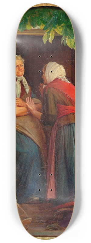 Carl Bloch - Two women talking 8.25 inch art skate deck