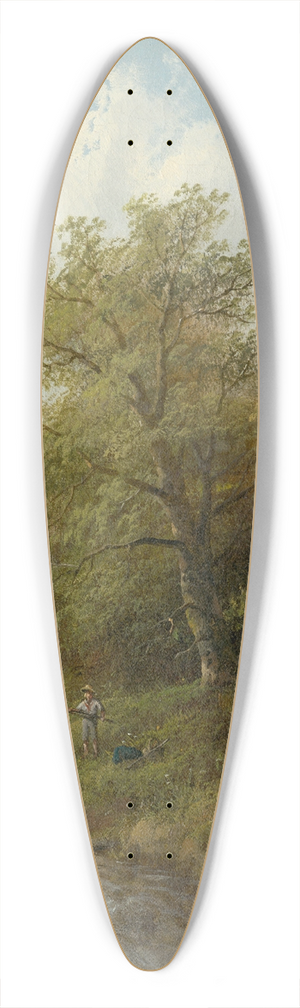 Eduard Boehm - Mountain Brook with a Fisherman 39.3 inch art pintail longboard deck