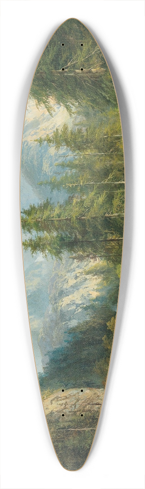Eduard Boehm - Mountain Landscape with decorative figures 39.3 inch art pintail longboard deck