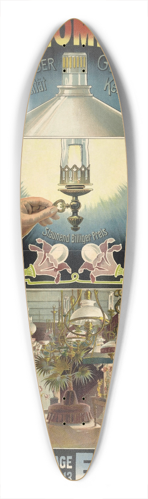 Eduard Dcker - Luster Fabriks-Niederlage Excesior Sebstzndender Gaskrper 39.3 inch art pintail longboard deck Eduard Dcker - Luster Fabriks-Niederlage Excesior Sebstzndender Gaskrper 39.3 inch art pintail longboard deck