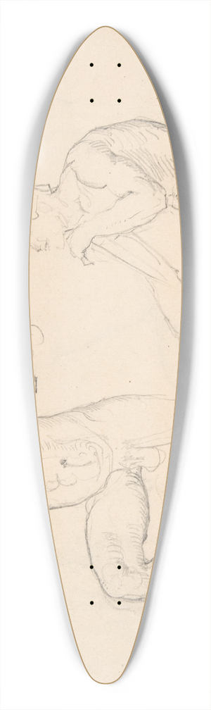 Eduard Julius Friedrich Bendemann - Studies of Men 39.3 inch art pintail longboard deck