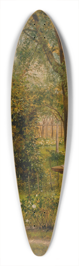 Eduard Majsch - Garden with a Table 39.3 inch art pintail longboard deck