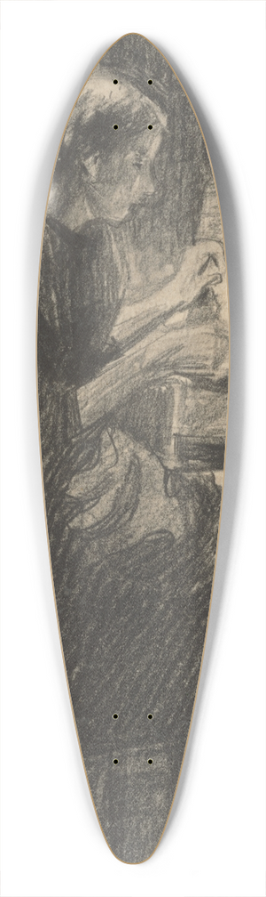 Eduard Putra - Woman Reading at the Table 39.3 inch art pintail longboard deck