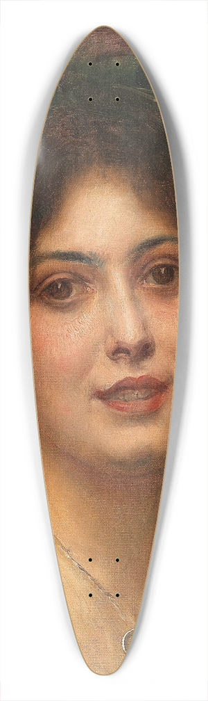 Eduard Veith - Portrait of a Young Woman in a Red Dress 39.3 inch art pintail longboard deck