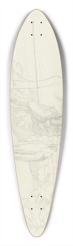 Eduard von Steinle - Villa Hadrian bei Tivoli 39.3 inch art pintail longboard deck