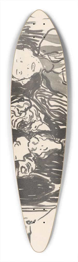 Edvard Munch - By the Deathbed. Fever 39.3 inch art pintail longboard deck