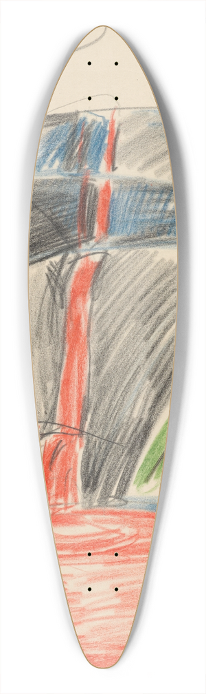 Edvard Munch - Cascade of Blood 39.3 inch art pintail longboard deck
