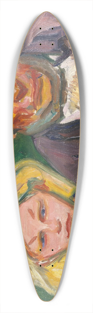 Edvard Munch - Old Fisherman and his Daughter 39.3 inch art pintail longboard deck