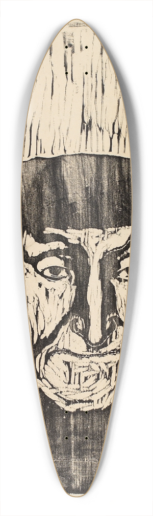 Edvard Munch - The Old Fisherman 39.3 inch art pintail longboard deck