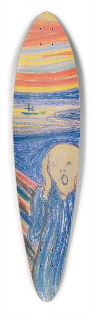 Edvard Munch - The Scream 39.3 inch art pintail longboard deck Edvard Munch - The Scream 39.3 inch art pintail longboard deck