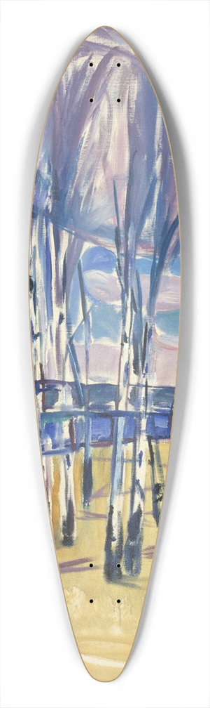 Edvard Munch - The Tram Loop At Skyen 39.3 inch art pintail longboard deck