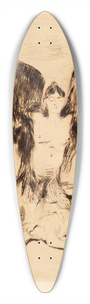 Edvard Munch - The Vampire 39.3 inch art pintail longboard deck Edvard Munch - The Vampire 39.3 inch art pintail longboard deck