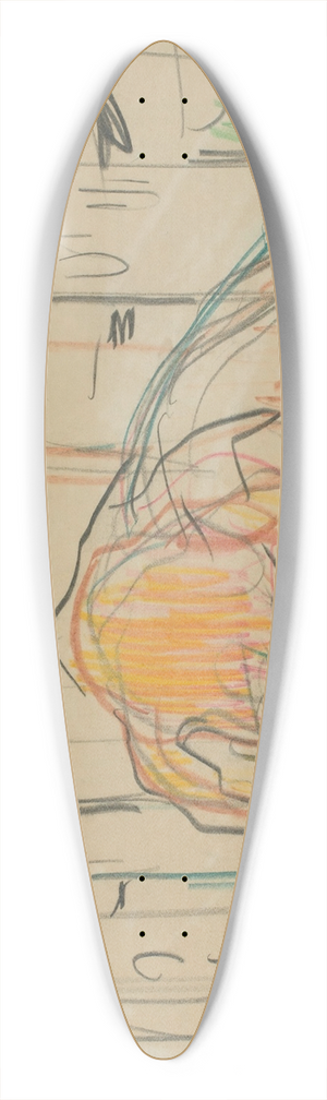 Edvard Munch - Untitled 20 39.3 inch art pintail longboard deck