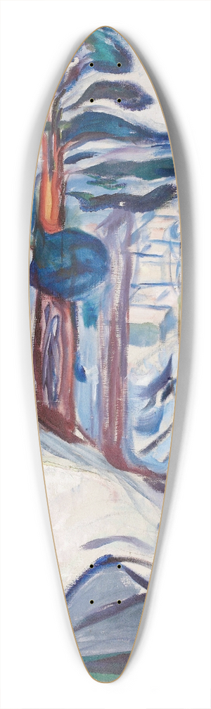 Edvard Munch - Winter in Krager 39.3 inch art pintail longboard deck