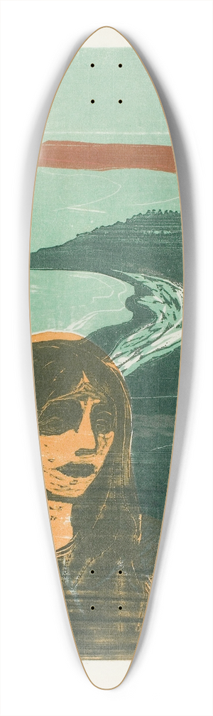 Edvard Munch - Womans Head against the Shore 39.3 inch art pintail longboard deck