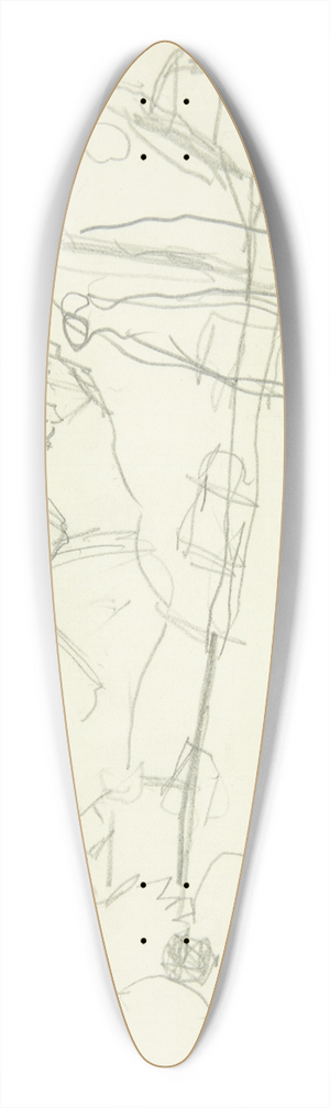 Edvard Weie - Kompositionsstudie til Langelinje-billedet 39.3 inch art pintail longboard deck