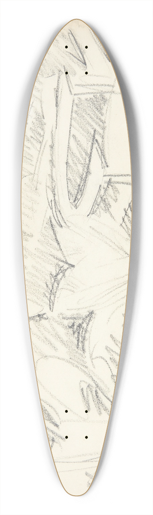 Edvard Weie - Landskab fra en have med en halvrund havebnk 39.3 inch art pintail longboard deck