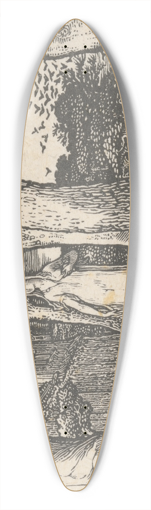 Edward Calvert - The Lady and the Rooks 39.3 inch art pintail longboard deck