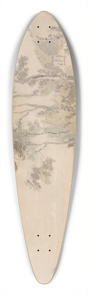Edward Dayes - Milkmaid and Dog in a Landscape 39.3 inch art pintail longboard deck