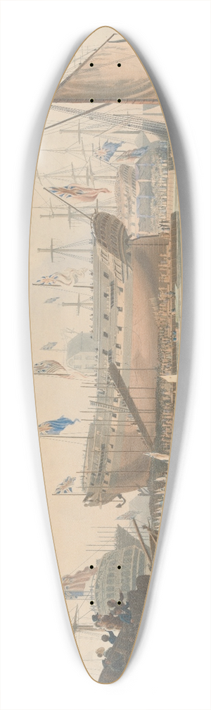 Edward Duncan - Launch of the Edinburgh, Blackwall, Nov. 9, 1825 39.3 inch art pintail longboard deck