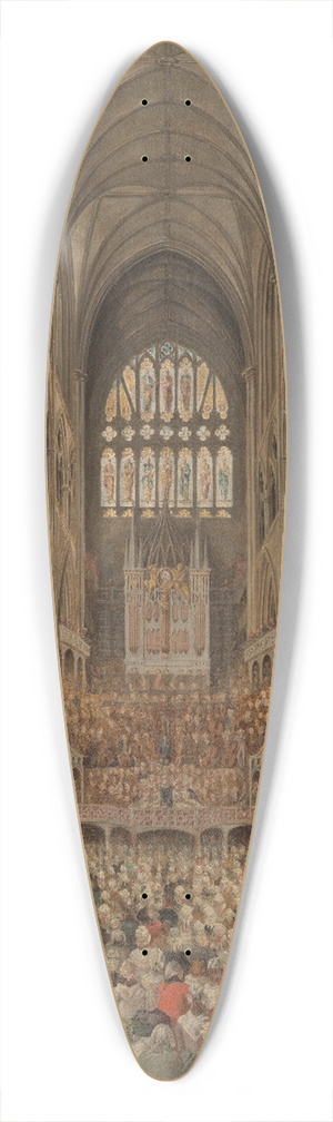 Edward Edwards - Interior View of Westminster Abbey on the Commemoration of Handel, Taken from the Managers Box 39.3 inch art pintail longboard deck