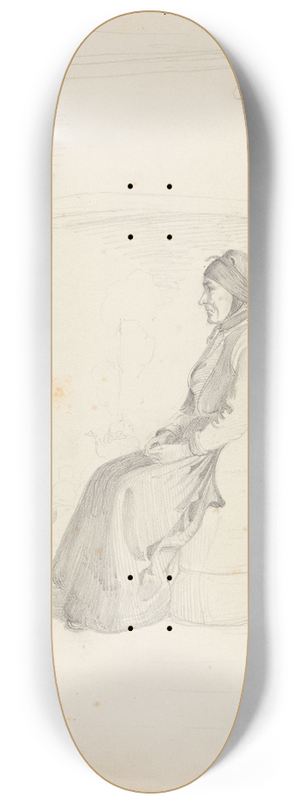 Adolph Tidemand - Kvinne i kubbestol 8.25 inch art skate deck