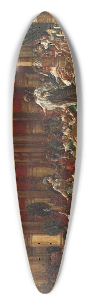 Edward John Poynter - The visit of the Queen of Sheba to King Solomon 39.3 inch art pintail longboard deck Edward John Poynter - The visit of the Queen of Sheba to King Solomon 39.3 inch art pintail longboard deck