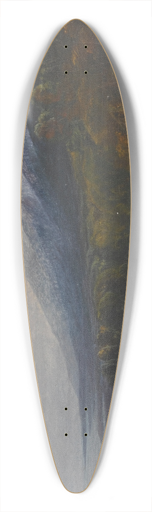 Edward Lear - A View Of Mount Athos And The Pantokrator Monastery, Greece 39.3 inch art pintail longboard deck