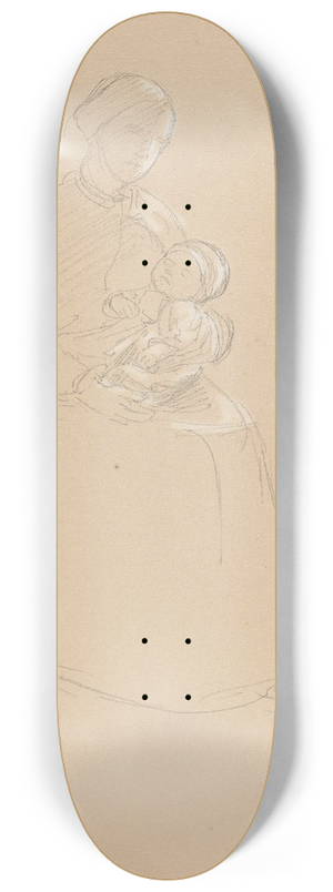 Adolph Tidemand - Kvinne med barn p fanget 8.25 inch art skate deck
