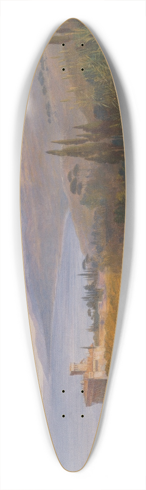 Edward Lear - Mount Athos and the Monastery of Stavroniktes 39.3 inch art pintail longboard deck