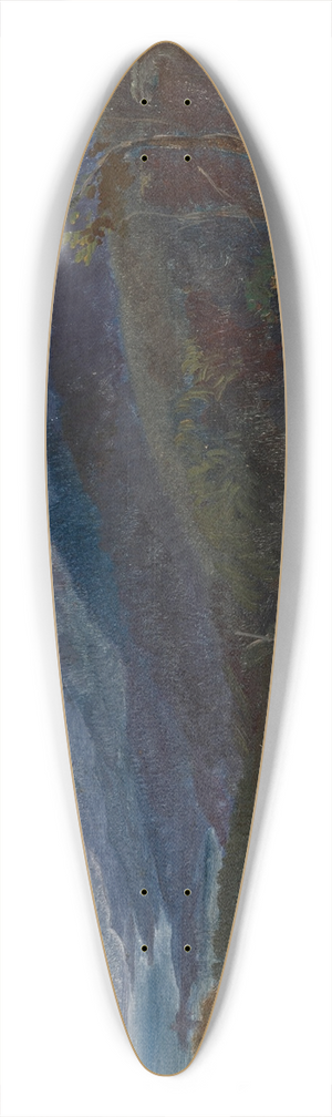 Edward Lear - View of Mount Athos, Greece 39.3 inch art pintail longboard deck