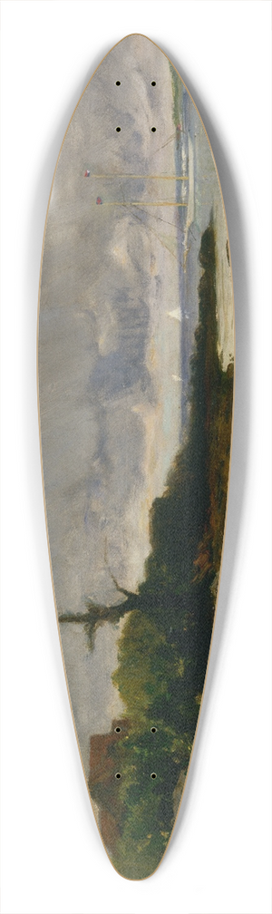 Edward Mitchell Bannister - Landscape near Newport,R. I. 39.3 inch art pintail longboard deck