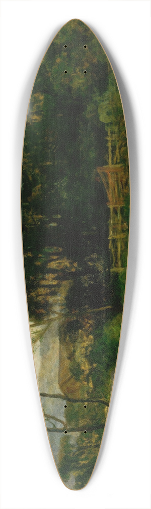 Edward Mitchell Bannister - Untitled (five cows in pasture) 39.3 inch art pintail longboard deck