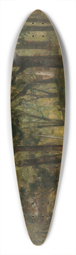 Edward Mitchell Bannister - Untitled (landscape with trees) 39.3 inch art pintail longboard deck