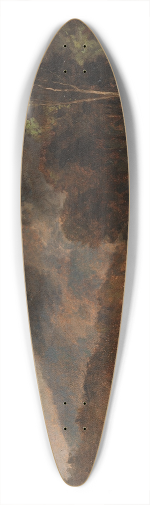 Edward Mitchell Bannister - Untitled (sailboat in river) 39.3 inch art pintail longboard deck
