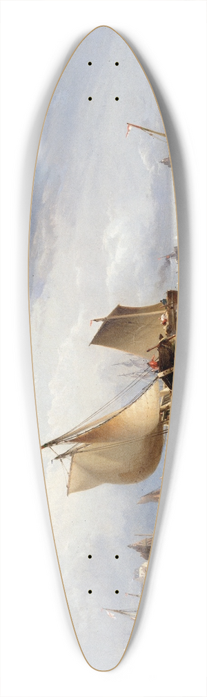 Edward Moran - Fishing Boats Beating up to Windward 39.3 inch art pintail longboard deck