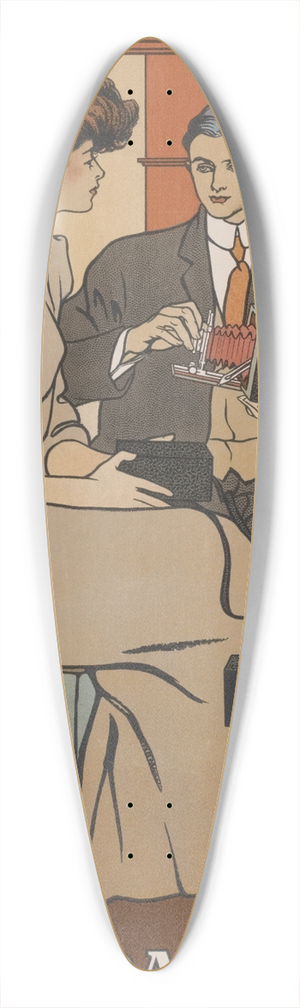 Edward Penfield - A Kodak Christmas 39.3 inch art pintail longboard deck
