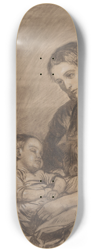 Adolph Tidemand - Kvinne med sovende barn 8.25 inch art skate deck Adolph Tidemand - Kvinne med sovende barn 8.25 inch art skate deck