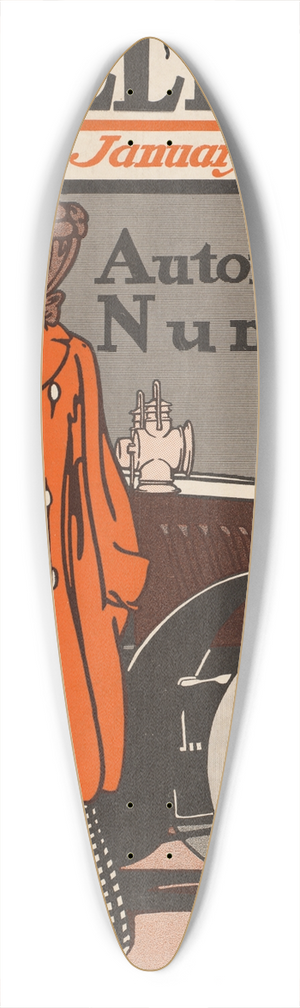 Edward Penfield - Colliers automobile number 39.3 inch art pintail longboard deck