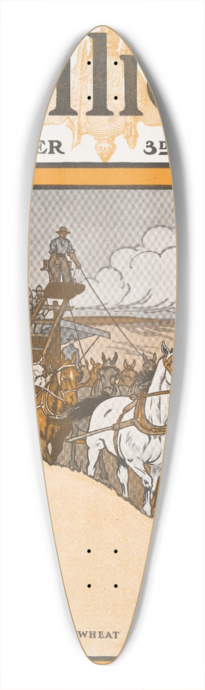 Edward Penfield - Colliers October 3rd, 1903, Harvesting Wheat in The West 39.3 inch art pintail longboard deck
