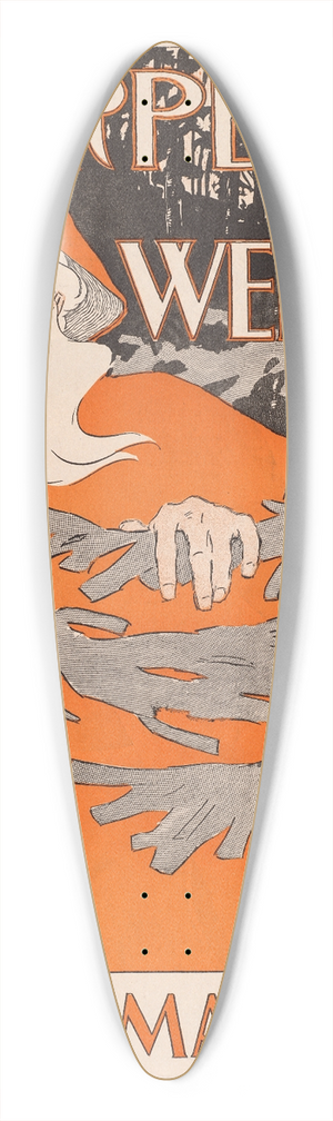 Edward Penfield - Harpers Weekly, Christmas 1894 39.3 inch art pintail longboard deck Edward Penfield - Harpers Weekly, Christmas 1894 39.3 inch art pintail longboard deck