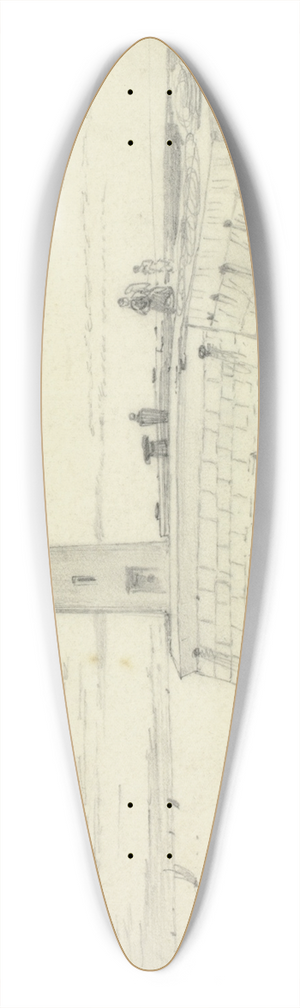 Edward William Cooke - Dieppe, West Pier 39.3 inch art pintail longboard deck