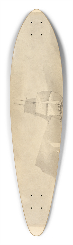 Edward William Cooke - Off Whitby 39.3 inch art pintail longboard deck