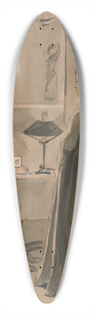 Edwin Austin Abbey - Man and woman in an interior 39.3 inch art pintail longboard deck
