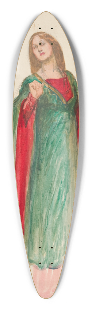 Edwin Austin Abbey - Medieval lady, sketch for an unidentified Shakespeareplay 39.3 inch art pintail longboard deck