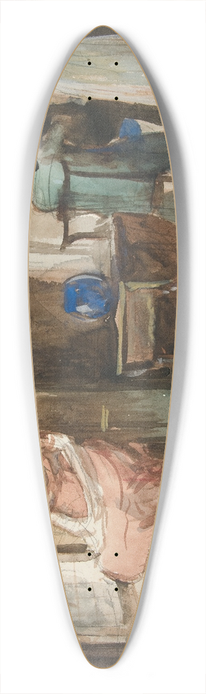 Edwin Austin Abbey - Sketch of figures in an interior 39.3 inch art pintail longboard deck