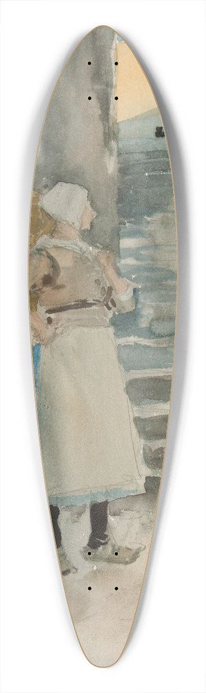 Edwin Austin Abbey - Street Scene with Two Fishwives 39.3 inch art pintail longboard deck