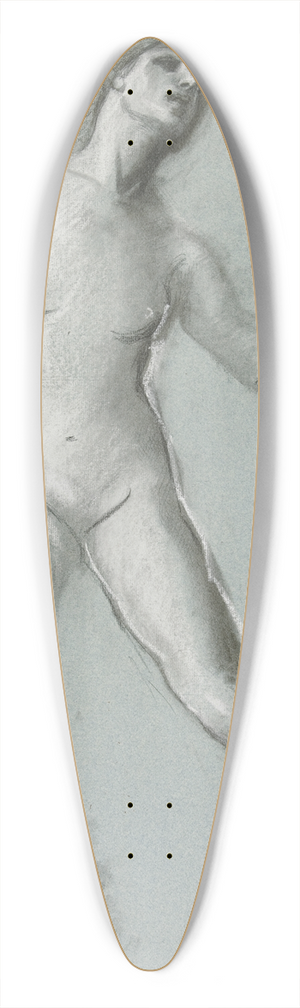 Edwin Austin Abbey - Study for figure of 12 noon in The Hours, mural at the state capitol building in Harrisburg, Pennsylvania 39.3 inch art pintail longboard deck