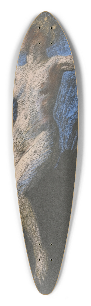 Edwin Austin Abbey - Study for figure of 4 pm in The Hours mural at the state capitol building in Harrisburg,Pennsylvania 39.3 inch art pintail longboard deck